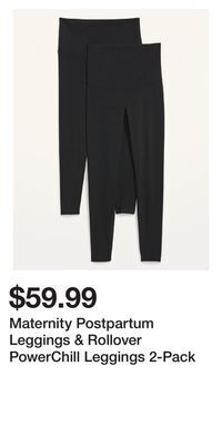 Old Navy Maternity postpartum leggings & rollover powerchill leggings 2-pack offer
