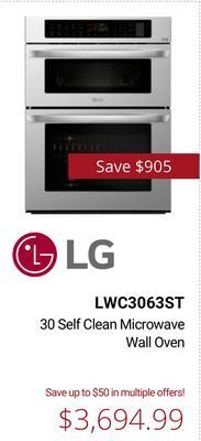 Canadian Appliance Source Lg 30 self clean microwave wall oven offer