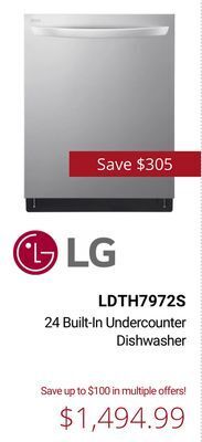 Canadian Appliance Source Lg 24 built-in undercounter dishwasher offer