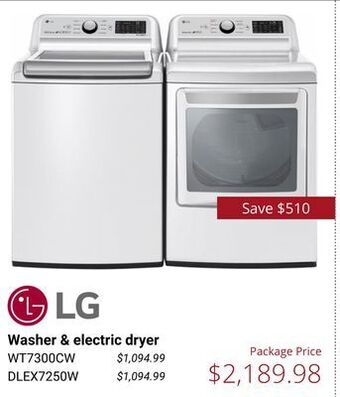Canadian Appliance Source Lg washer & electric dryer offer