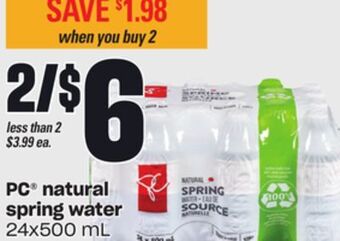 Independent City Market Pc® natural spring water, 24x500 ml offer