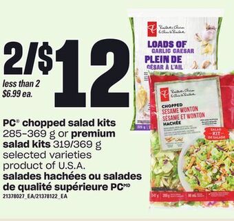 Independent City Market Pc® chopped salad kits, 285-369 g or premium salad kits 319/369 g offer