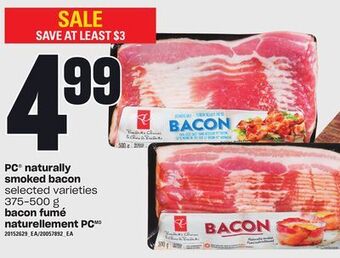 Independent City Market Pc® naturally smoked bacon, 375-500 g offer