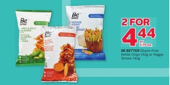 Rexall Be better gluten-free kettle chips 142g or veggie straws 142g offer