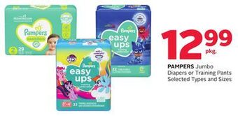 Rexall Pampers jumbo diapers or training pants offer