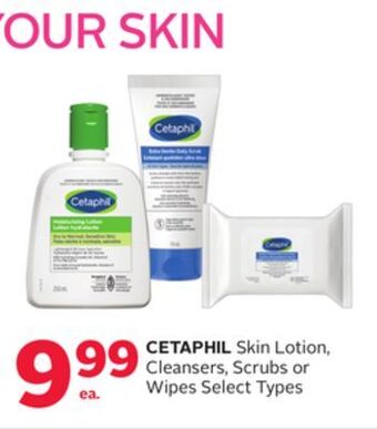 Rexall Cetaphil skin lotion, cleansers, scrubs or wipes offer