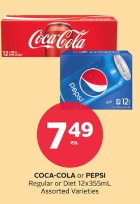 Rexall Coca-cola or pepsi regular or diet offer
