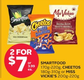 Rexall Smartfood 170g-220g, cheetos 180g-310g or miss vickie's 200g-220g offer