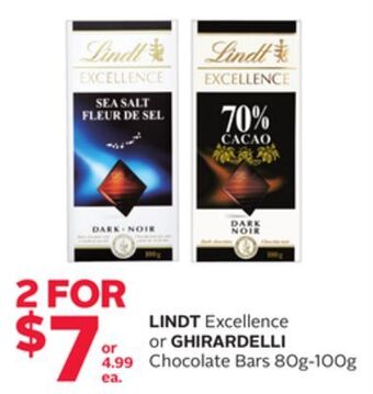 Rexall Lindt excellence or ghirardelli chocolate bars offer