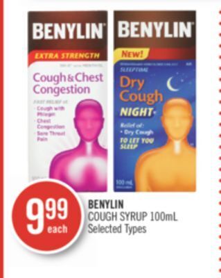 Shoppers Drug Mart Benylin cough syrup offer