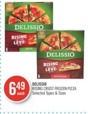 Shoppers Drug Mart Delissio rising crust frozen pizza offer