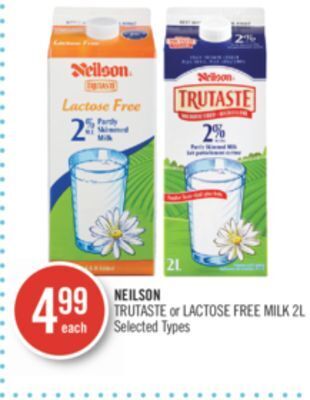 Shoppers Drug Mart Neilson trutaste or lactose free milk offer