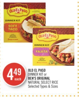 Shoppers Drug Mart Old el paso dinner kit or ben's original natural select rice offer