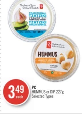 Shoppers Drug Mart Pc hummus or dip offer