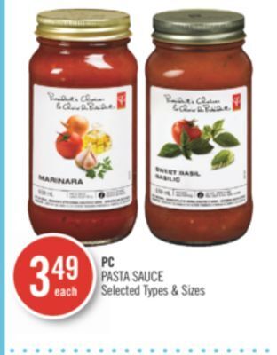 Shoppers Drug Mart Pc pasta sauce offer