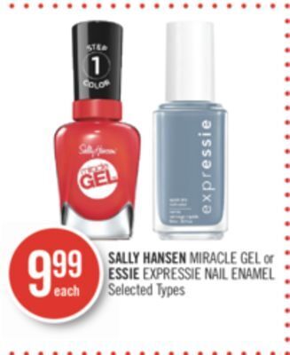 Shoppers Drug Mart Sally hansen miracle gel or essie expressie nail enamel offer