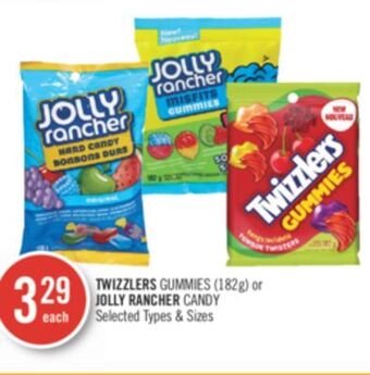 Shoppers Drug Mart Twizzlers gummies (182g) or jolly rancher candy offer