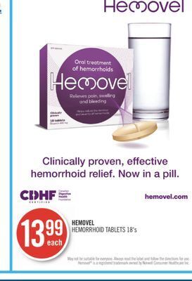 Shoppers Drug Mart Hemovel hemorrhoid tablets offer