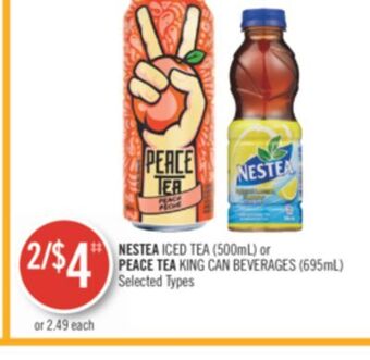 Shoppers Drug Mart Nestea iced tea (500ml) or peace tea king can beverages (695ml) offer