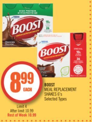 Shoppers Drug Mart Boost meal replacement shakes offer