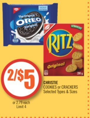 Shoppers Drug Mart Christie cookies or crackers offer