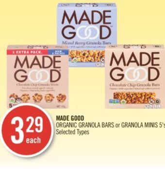 Shoppers Drug Mart Made good organic granola bars or granola minis offer