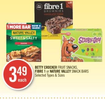 Shoppers Drug Mart Betty crocker fruit snacks, fibre 1 or nature valley snack bars offer