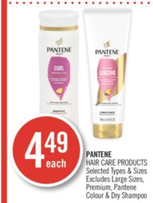 Shoppers Drug Mart Pantene  hair care products offer