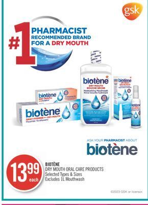 Shoppers Drug Mart Biotène dry mouth oral care products offer