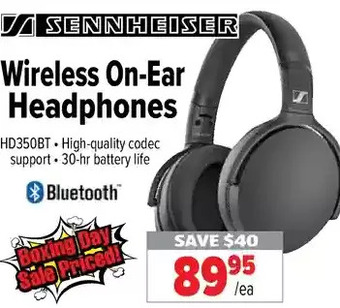 2001 Audio Video Sennheiser wireless on-ear headphones offer