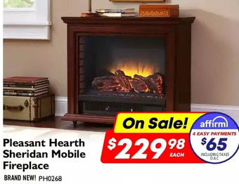 Factory Direct Pleasant hearth sheridan mobile fireplace offer