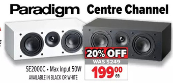 2001 Audio Video Paradigm centre channel offer