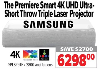 2001 Audio Video Samsung the premiere smart 4k uhd ultra-short throw triple laser projector offer