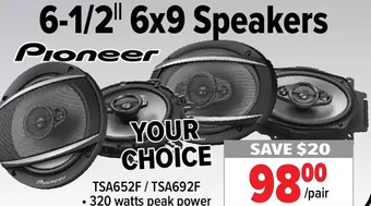 2001 Audio Video Pioneer 6-1/2" 6x9 speakers offer