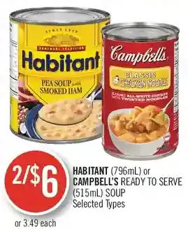 Shoppers Drug Mart Habitant or campbell's ready to serve soup offer