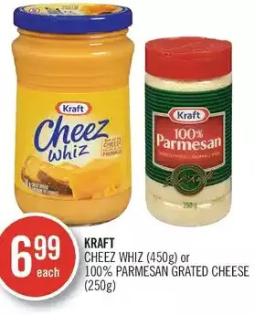 Shoppers Drug Mart Kraft cheez whiz or 100% parmesan grated cheese offer