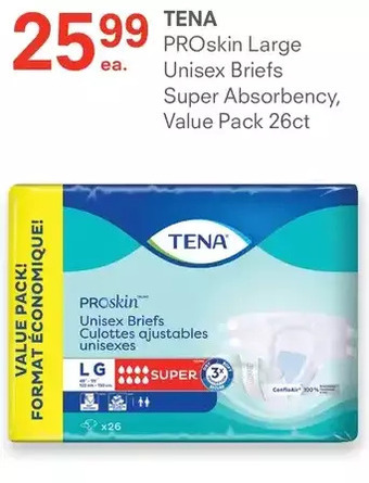 Tena proskin large unisex briefs super absorbency, value pack