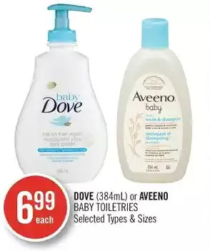 Shoppers Drug Mart Dove or aveeno baby toiletries offer