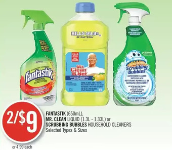 Shoppers Drug Mart Fantastik, mr. clean liquid or scrubbing bubbles household cleaners offer