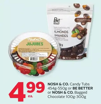 Rexall Nosh & co. candy tubs or be better or nosh & co. bagged chocolate offer