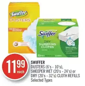 Shoppers Drug Mart Swiffer dusters, sweeper wet or dry cloth refills offer