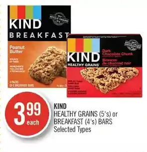 Shoppers Drug Mart Kind healthy grains or breakfast bars offer