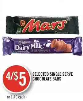 Shoppers Drug Mart Single serve chocolate bars offer