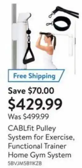Walmart Cablfit pulley system for exercise, functional trainer home gym system offer