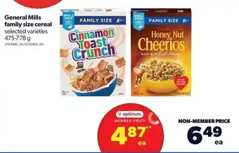 Real Canadian Superstore General mills family size cereal 475-778g optimum member offer