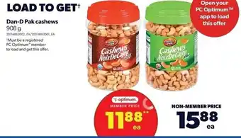 Real Canadian Superstore Dan-D pak cashews 908g Pc optimum non-member offer