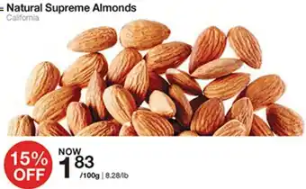 Bulk Barn Natural supreme almonds California offer