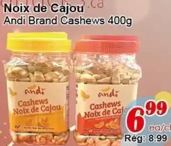Noix de Cajou andi brand cashews 400g