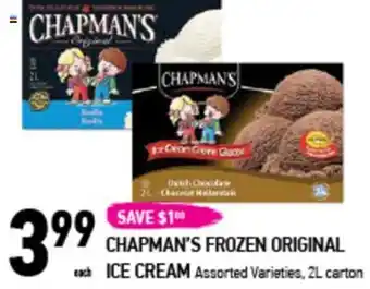 Coppa's Fresh Market Chapman's frozen original ice cream 2L offer
