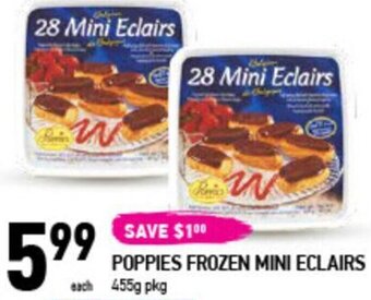 Coppa's Fresh Market Poppies frozen mini eclairs 455g offer
